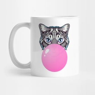 Pink Bubblegum Cat Mug